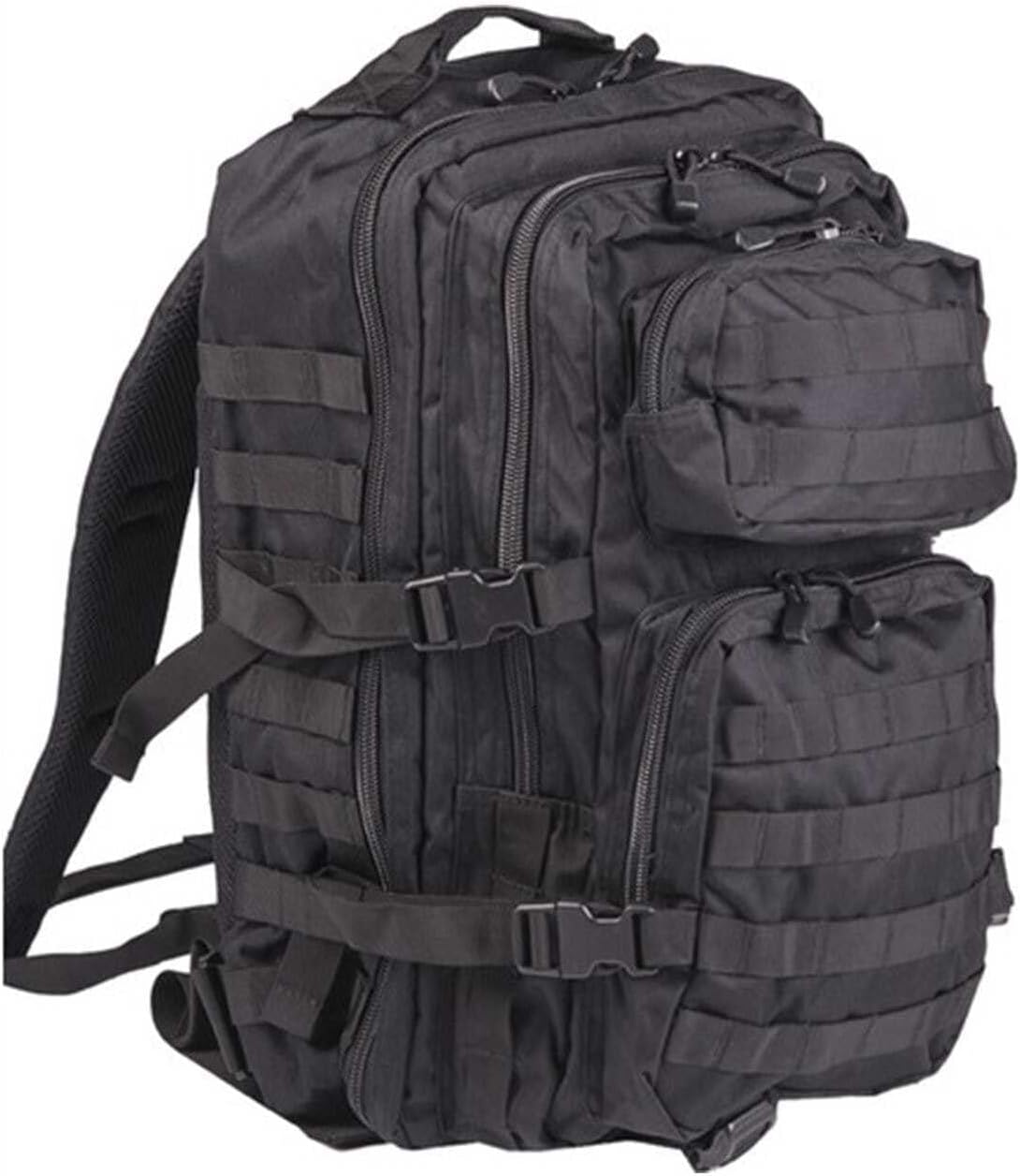 Unisex Assault Pack - Rugged Durable Lightweight Ergonomic Versatile Tactical Outdoor Camping Hiking Backpack with Adjustable Padded Shoulder Straps &  Loops, Black, 36L