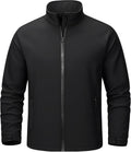 Men's Lightweight Softshell Jacket Waterproof Lightweight Fleece Lined Winter Coat with 4 Pockets Windbreaker