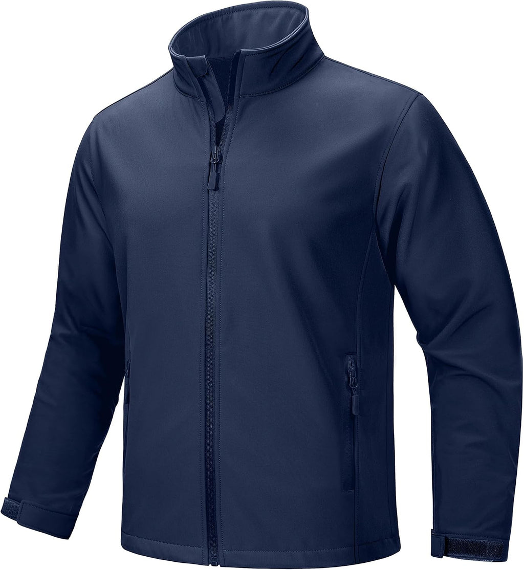 Men's Lightweight Softshell Jacket Warm Fleece Lined Waterproof Rain Jacket Windbreaker Windproof Soft Shell Outdoor